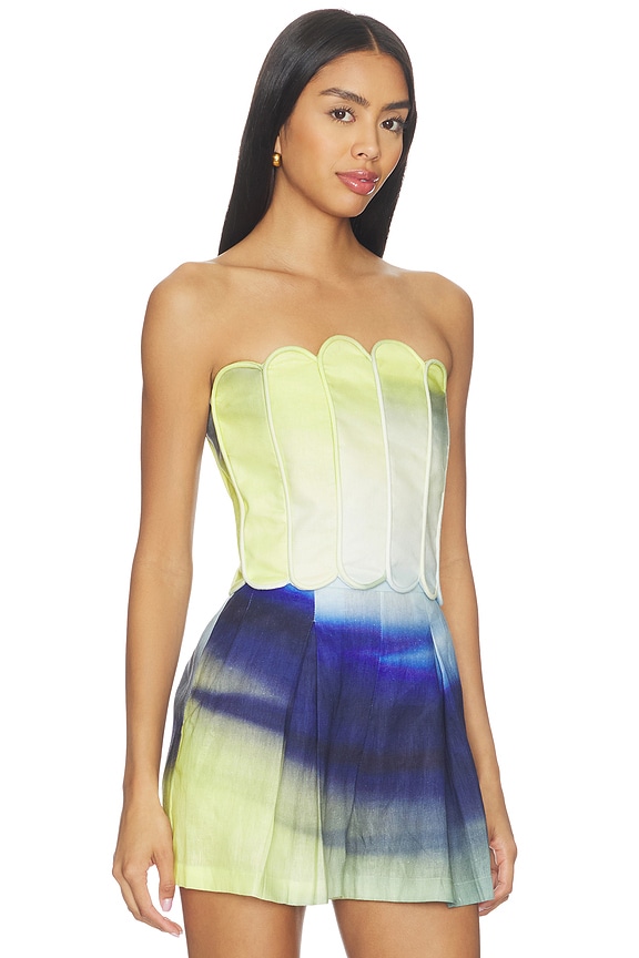 view 2 of 4 Scallop Top in Waves Print