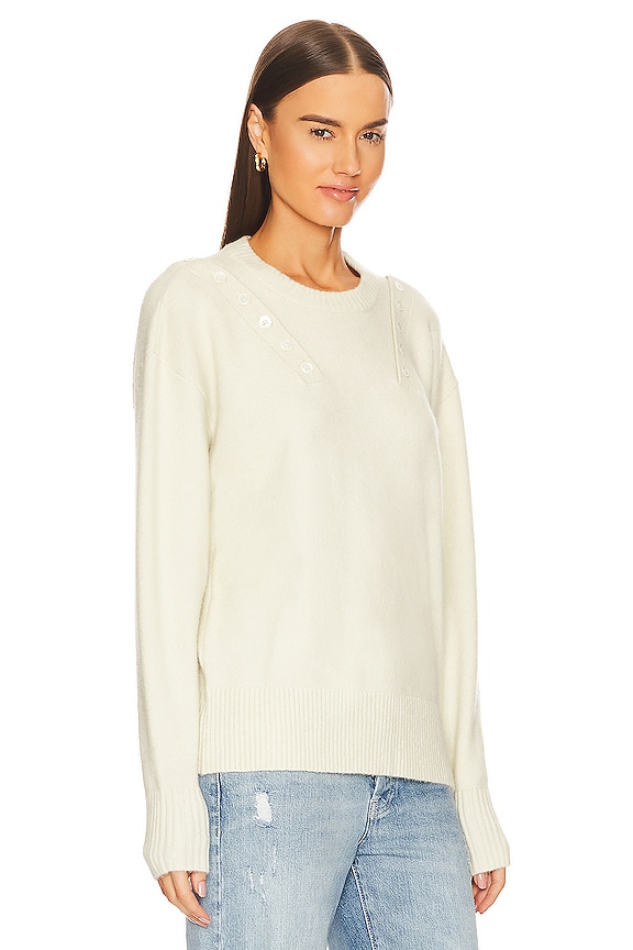 view 2 of 4 Braxton Double Button Crewneck Sweater in Snow