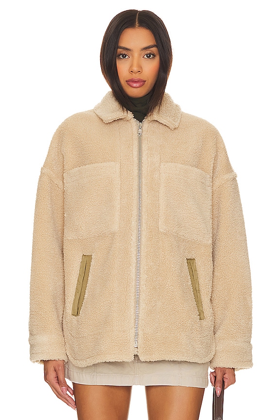 view 2 of 5 CHAQUETA SHERPA AMARI in Fern French Beige Combo