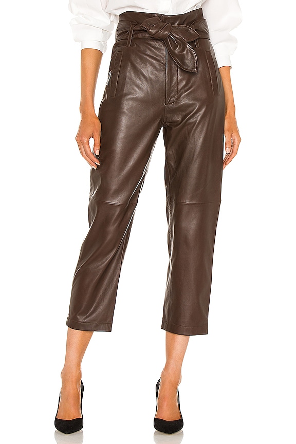 view 1 of 4 Brennan Leather Pant in Chestnut