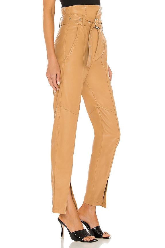 view 2 of 4 Anniston Split Hem Leather Pant in Fawn