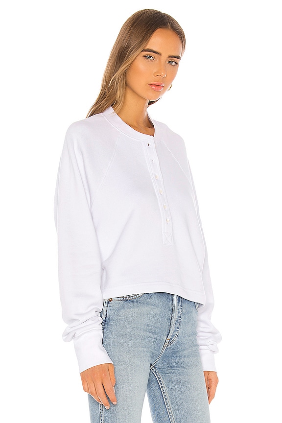 view 2 of 4 So Uptight Plunge Henley in White