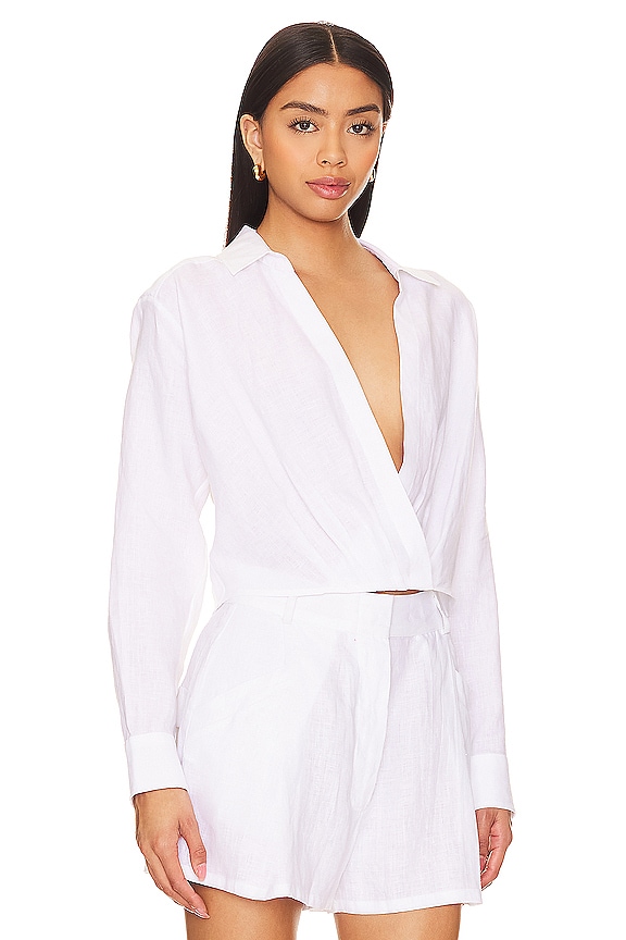 view 2 of 4 Maxwell Linen Shirt in White