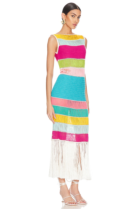 view 2 of 3 VESTIDO MIDI RAINBOW in Multi Rainbow