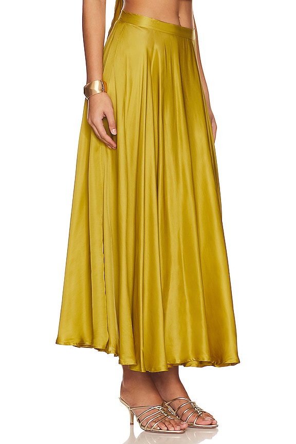 view 2 of 4 High Slit Circle Skirt in Antique Moss