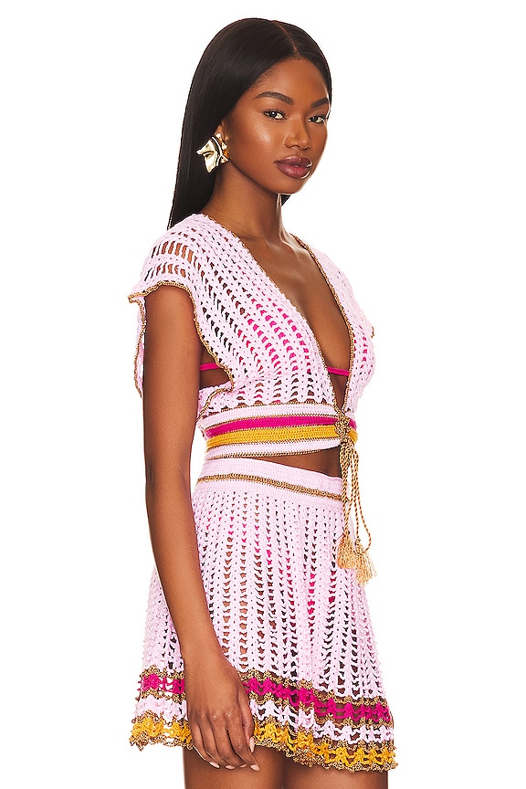 view 2 of 4 TOP CORTO CROCHET in Pink