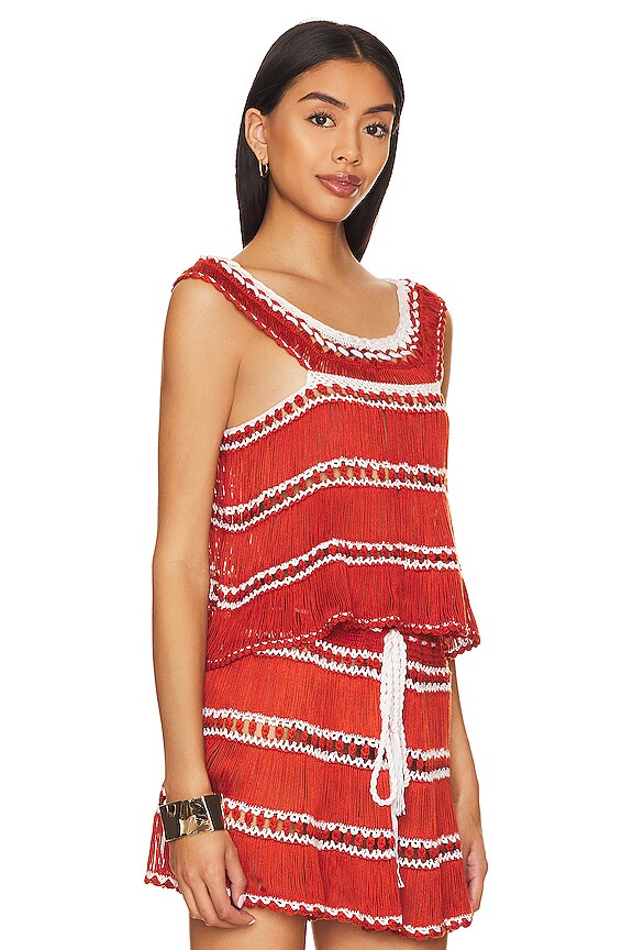 view 2 of 4 Crochet Striped Top in Gold Flame