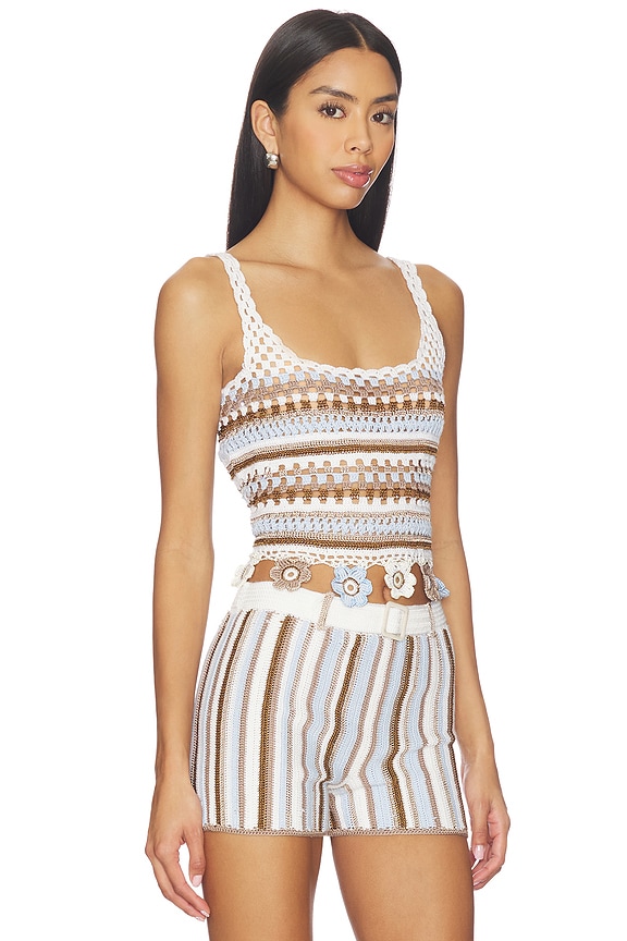 view 2 of 5 Noa Hand-crocheted Top in Blue Striped