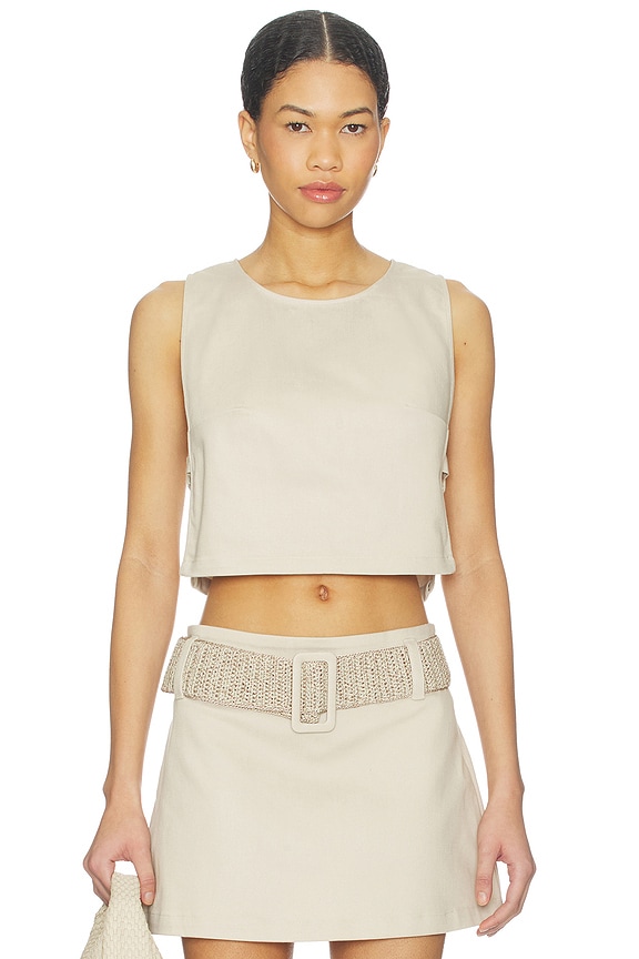 view 2 of 5 Alba Denim Top in Stone