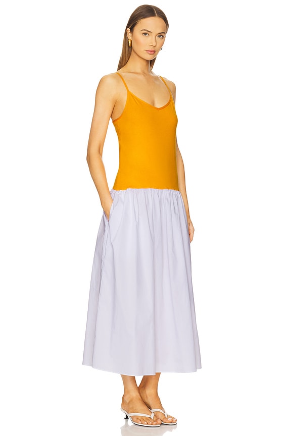view 2 of 3 Luxe Cotton Silk Dress in Tangerine