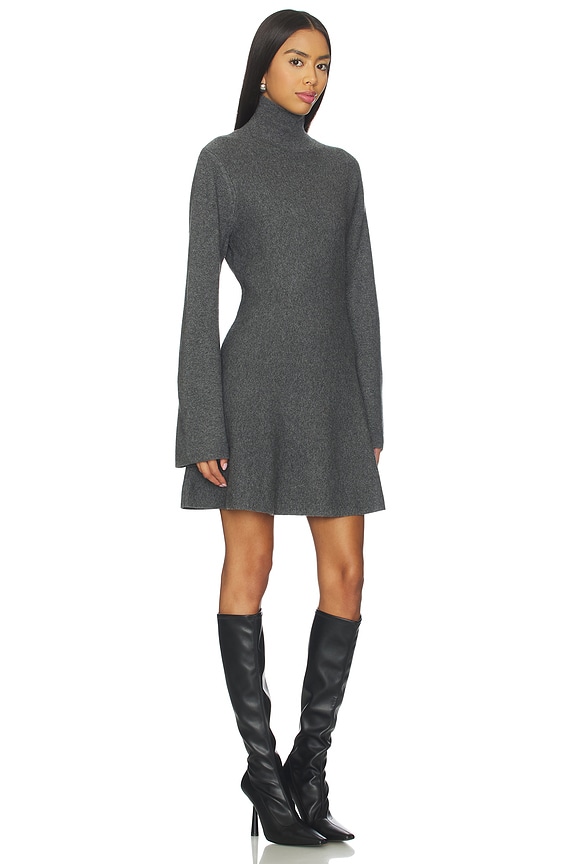 view 2 of 3 Cashmino Mini Turtleneck Dress in Granite