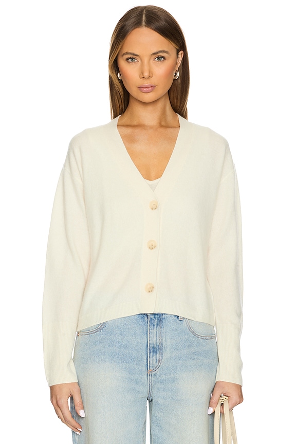 view 2 of 5 Cashmere Blouson Cardigan in White