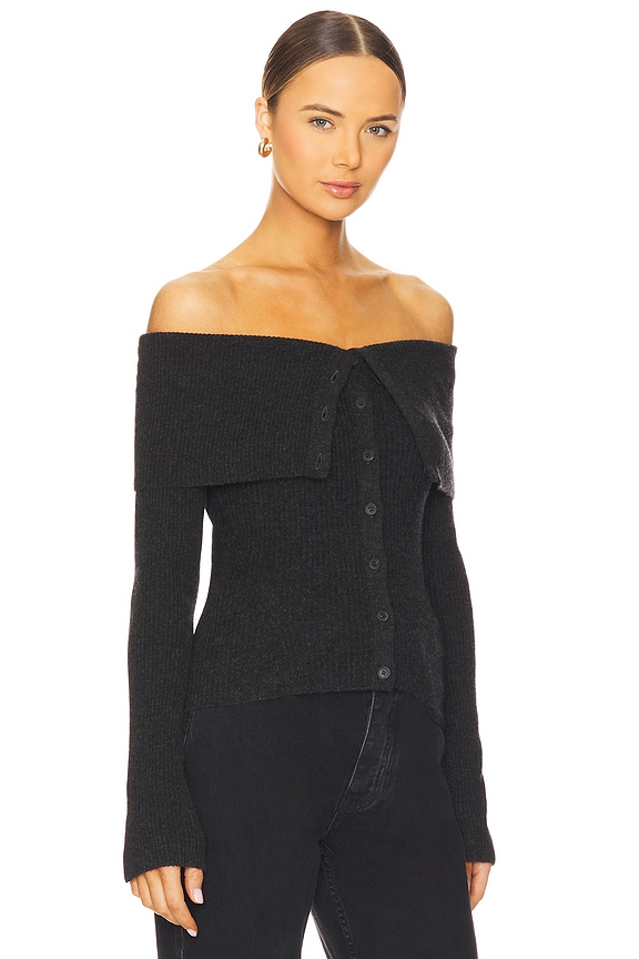 view 2 of 4 Wool Cashmere Cardigan in Smoke