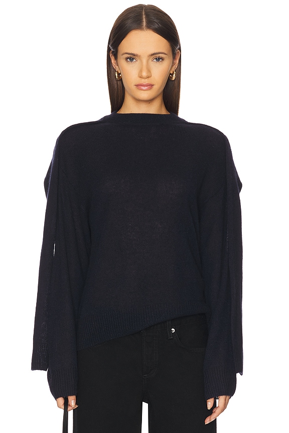 view 2 of 5 Cloud Cashmere Layered Crewneck in Navy