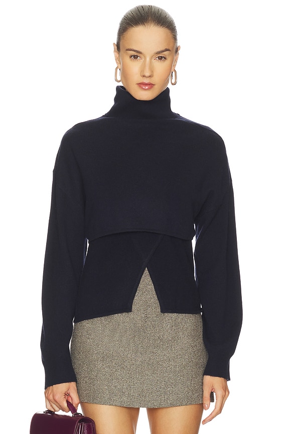 view 2 of 6 Cashmino Vest Set With Reversible Bolero in Navy