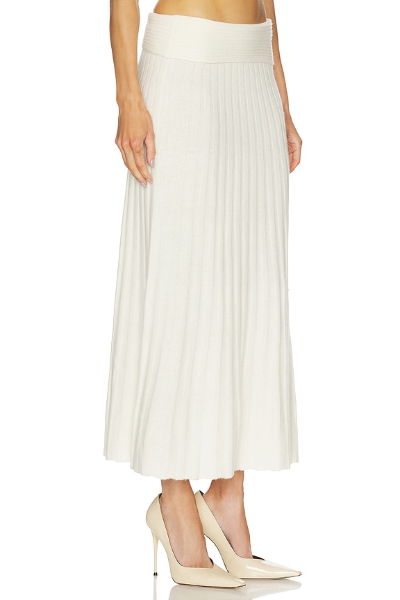 view 2 of 6 Premium Cashmino Ribbed Skirt in White