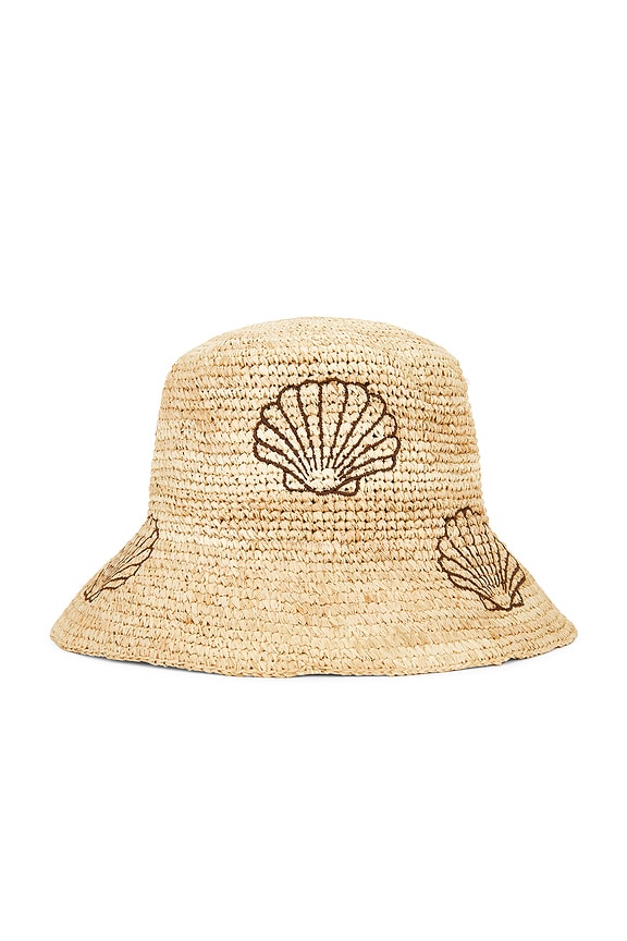 view 2 of 2 Seashell Bucket Hat in Natural & Brown