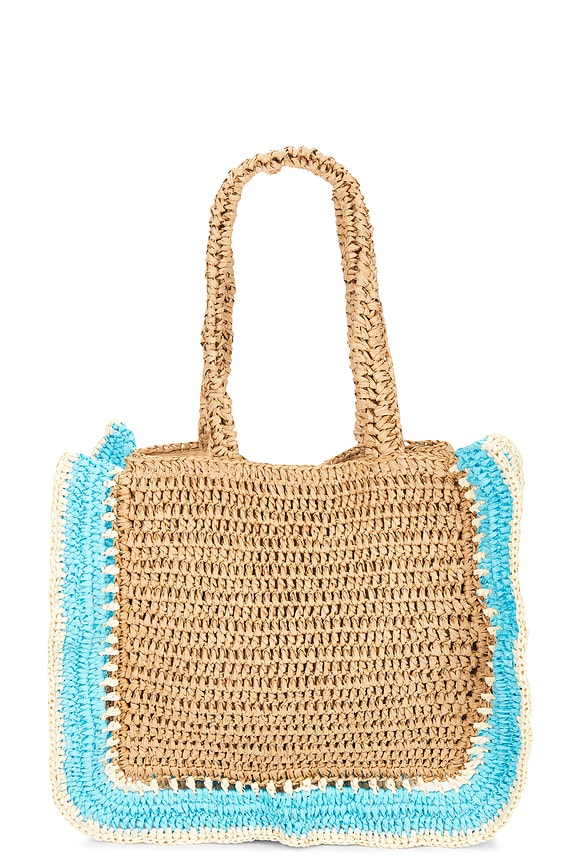 view 2 of 4 Kamila Tote Bag in Natural & Turquoise