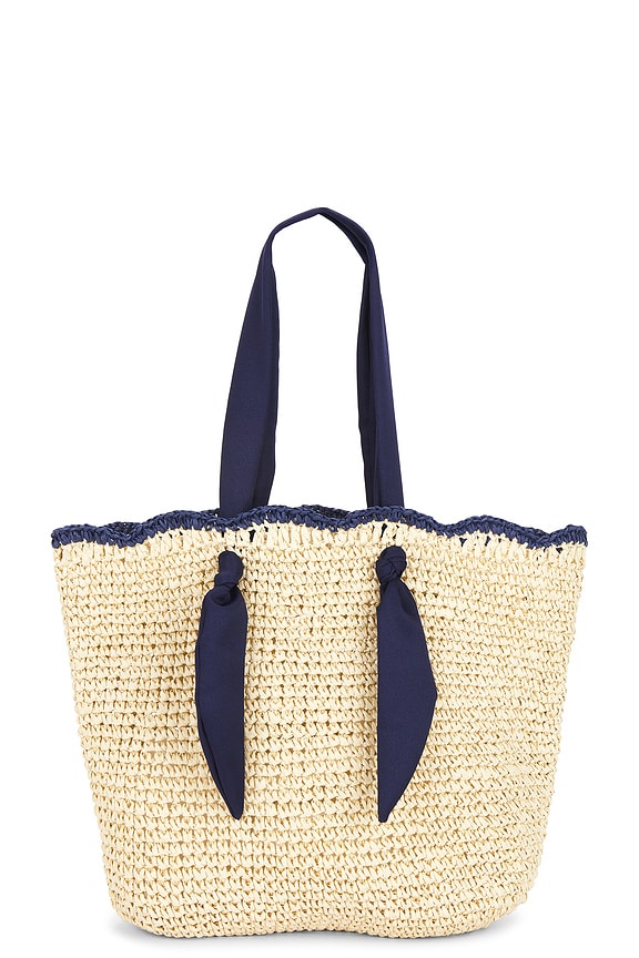 view 1 of 4 Capri Tote Bag in Natural & Navy
