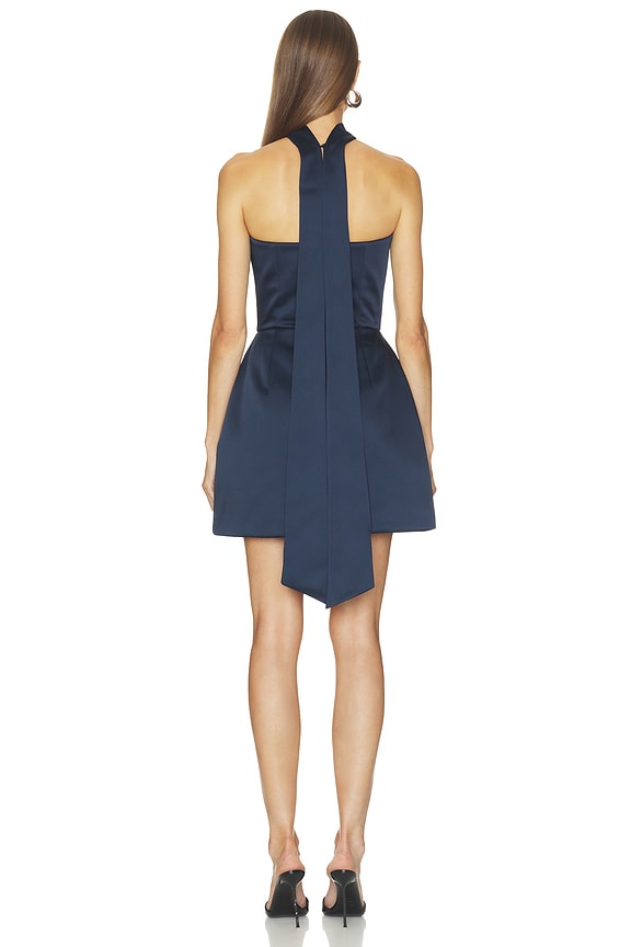 Navy Satin Mini Dress