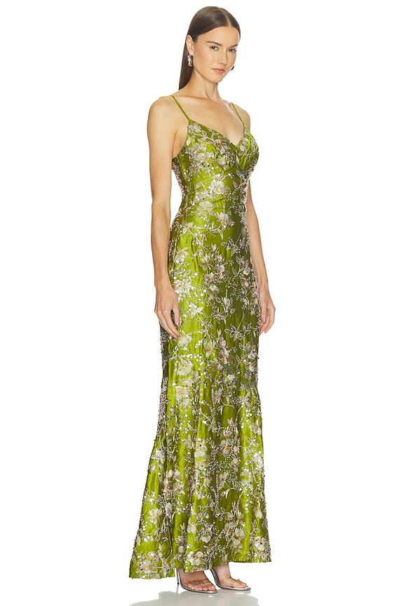 Satin Embellished Maxi Dress