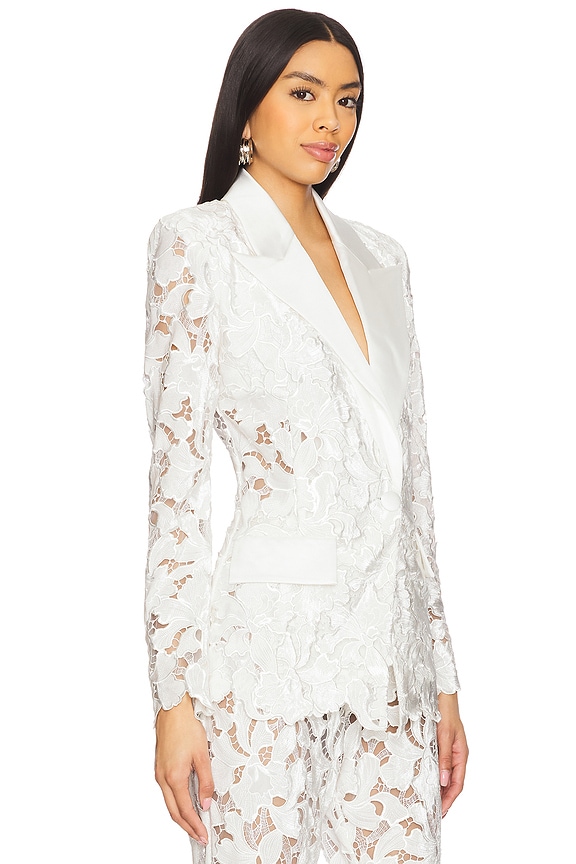 view 2 of 5 Velvet Lace Blazer in White