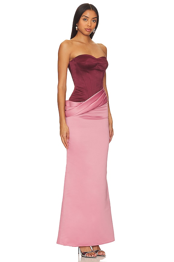view 2 of 3 ROBE DE SOIRÉE THE TWO TONE UNDRESSED in Wine & Rose