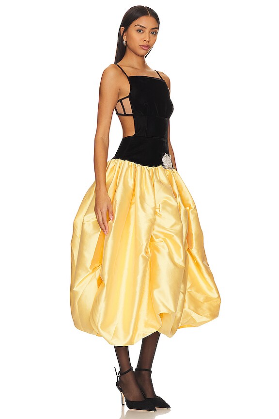 view 2 of 4 The Eden Bloom Dress in Black & Yellow