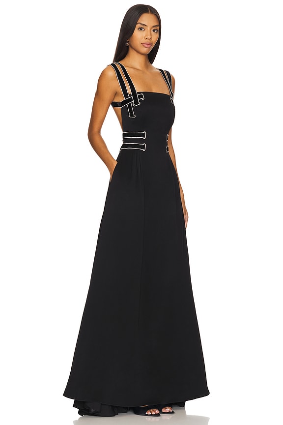 view 2 of 4 LINK OPEN BACK 가운 in Black