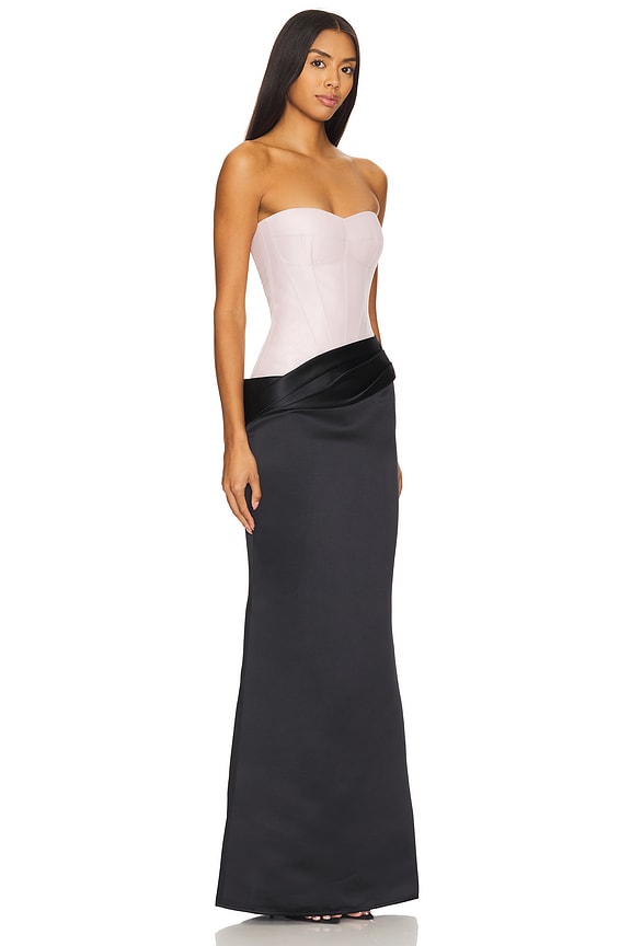 view 2 of 3 ROBE DE SOIRÉE TWO-TONE UNDRESSED in Blush & Black