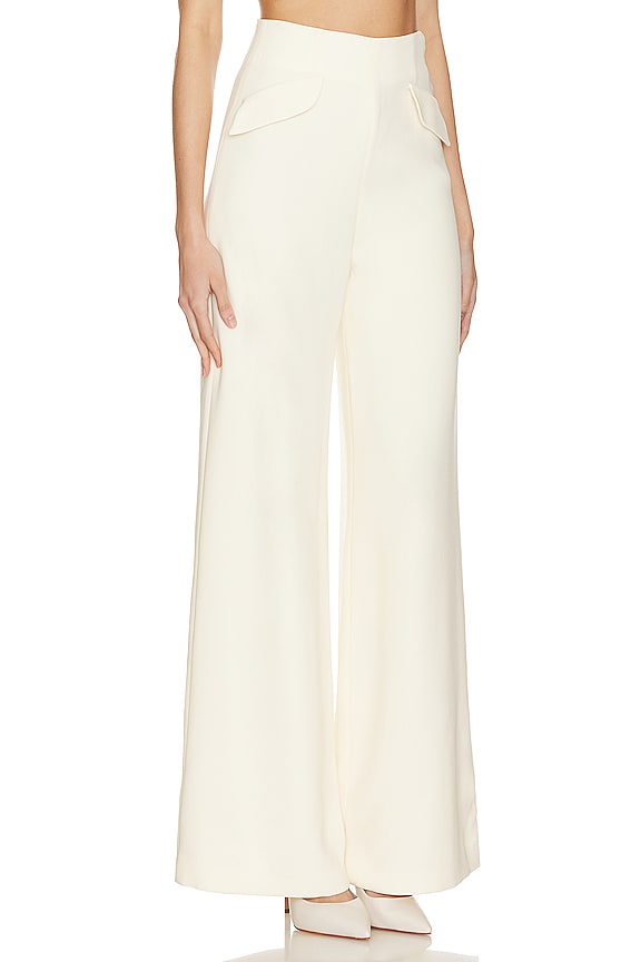 view 2 of 4 PANTALON TAILLE EMPIRE in Cream