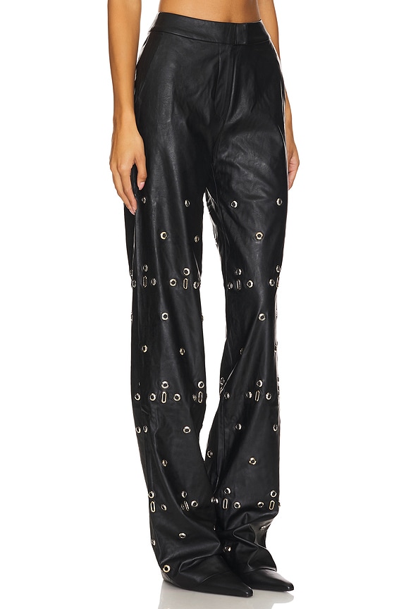 view 2 of 6 PANTALON LEATHER LINKS in Black