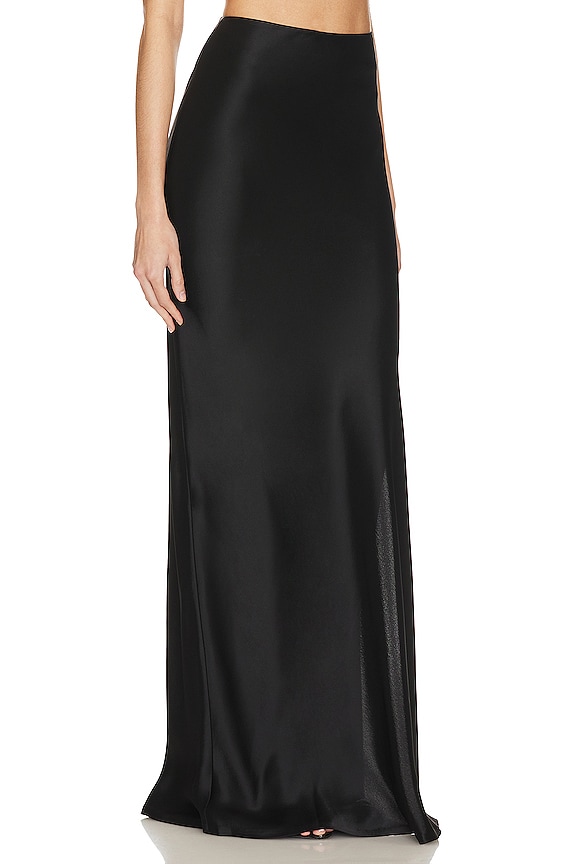 view 2 of 5 ДЛИННАЯ ЮБКА ПО КОСОЙ in Black