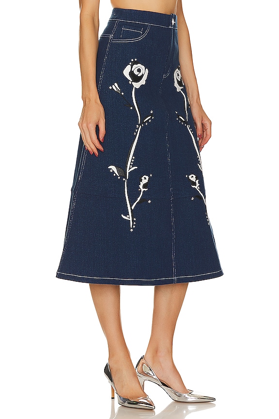 view 2 of 5 American Beauty Midi Skirt in Blue Denim