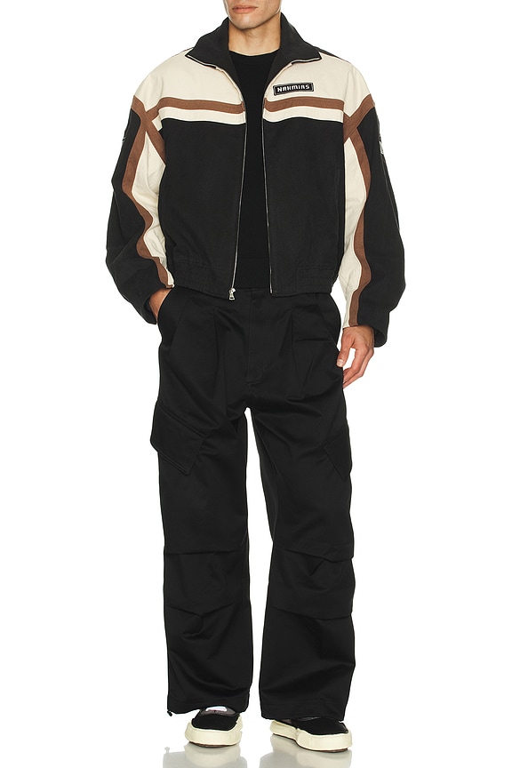 view 2 of 5 Canvas Moto Bomber in Black & Brown