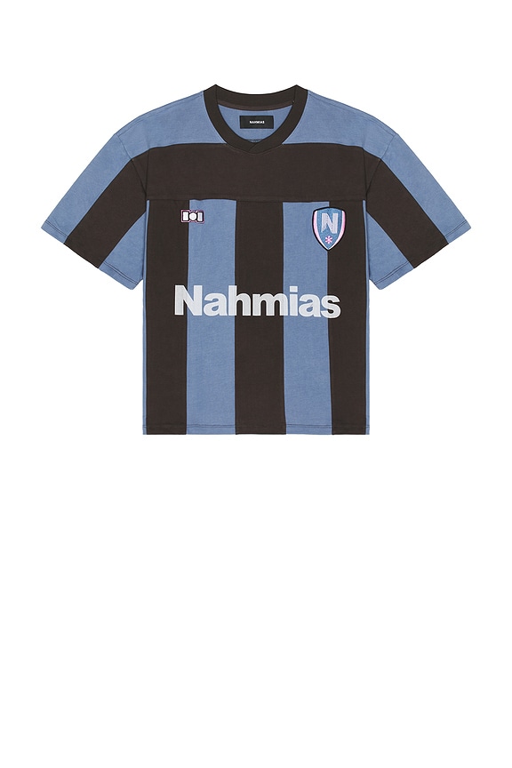 view 1 of 5 Soccer Jersey in Blue Ocean Stripe