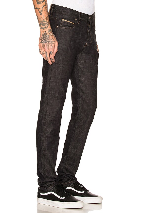 view 2 of 4 Super Skinny Guy Slub Stretch Selvedge with Beige Weft in Black