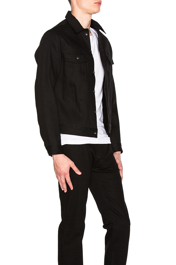 view 2 of 4 Denim Jacket Solid Black Selvedge in Black