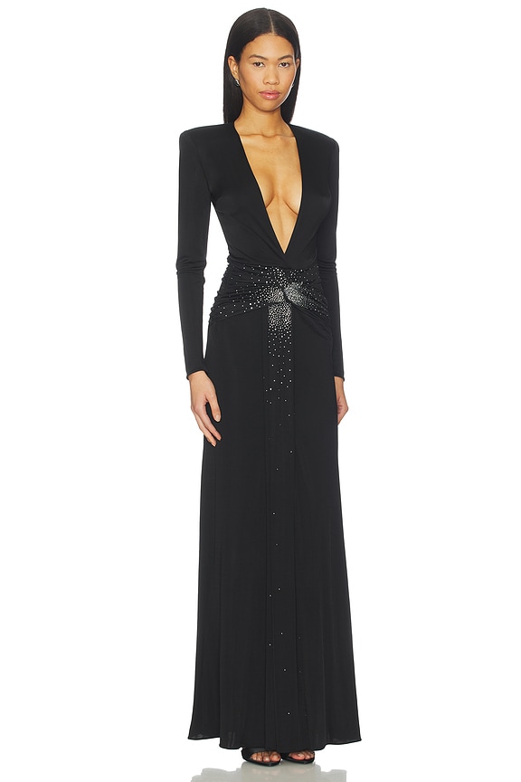 view 2 of 4 Azure Crystal Embellished Maxi Dress in Magie Noire