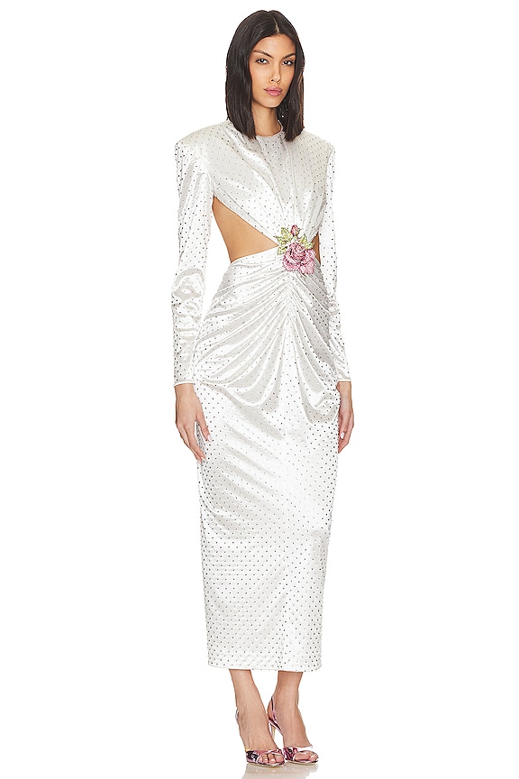 view 2 of 4 VESTIDO MIDI THEA in White Crystal