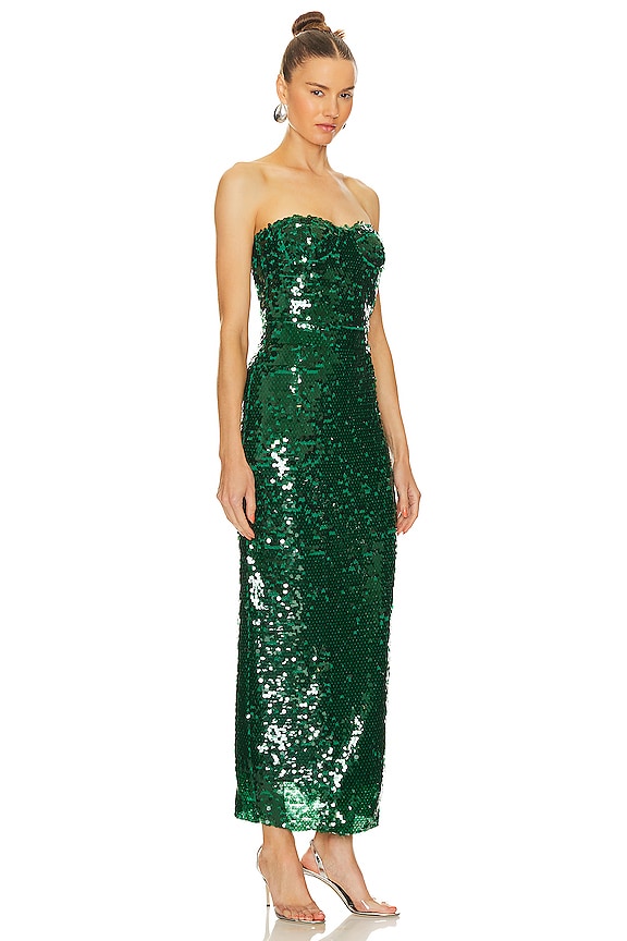 view 2 of 4 VESTIDO SIN TIRANTES MONIQUE in Vert Obscure