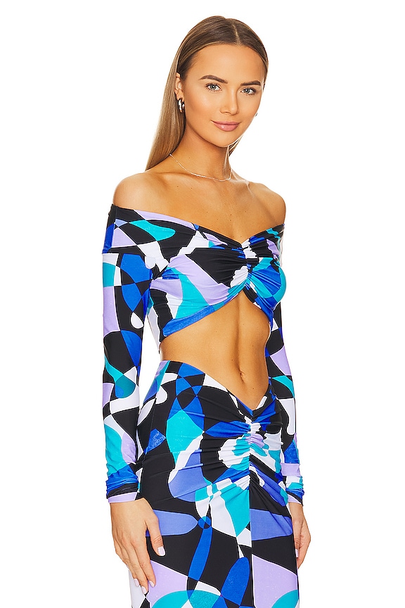 view 2 of 4 TOP CROPPED WIDE NECK in Psychedelic Blue