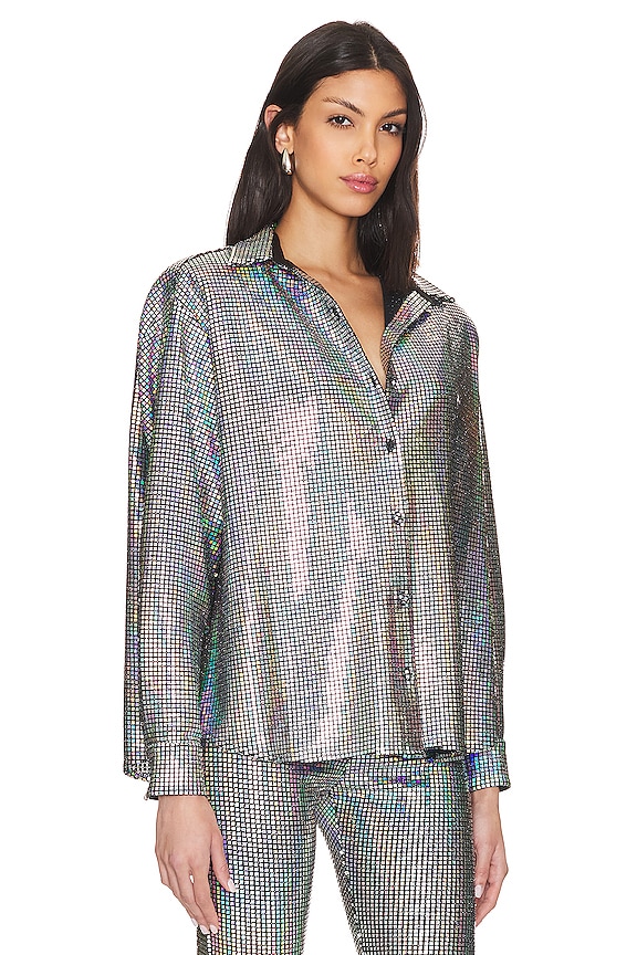 view 2 of 5 Colette Shirt in Hologram Sequin