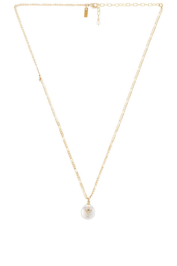 view 1 of 2 Pearl of Love Cross Necklace in Gold