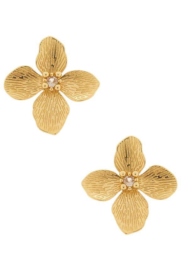 view 1 of 2 CLOUS D'OREILLES FLORA in Gold