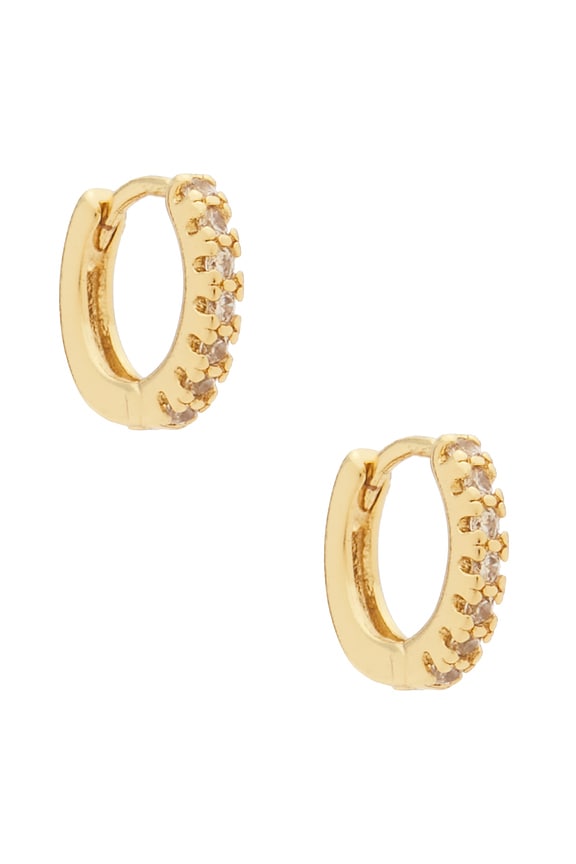 view 1 of 3 Lucy Micro Pave Huggy Hoop Earrings in Gold