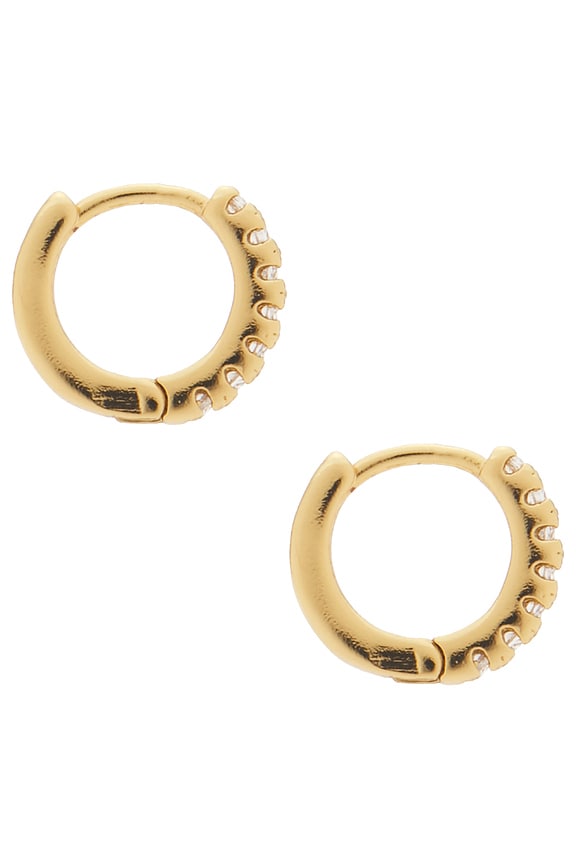 view 2 of 3 Lucy Micro Pave Huggy Hoop Earrings in Gold
