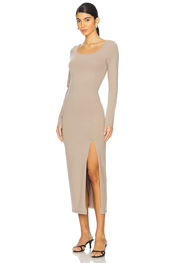 view 2 of 3 ROBE DROITE ALMA in Mushroom