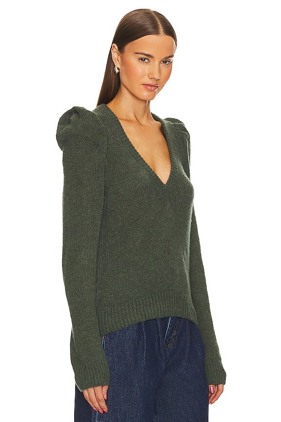 view 2 of 4 Lara Puff Shoulder Sweater in Stoned Moss