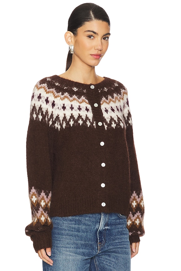 view 2 of 4 Lula Fair Isle Cardigan in Coffee